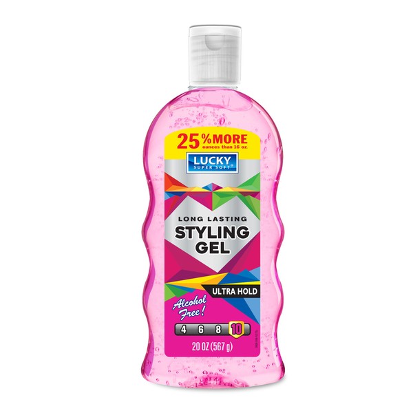 Lucky Super Soft Styling Gel, Ultra Hold, 20 Ounce