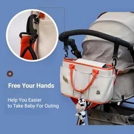 SLAKOP Universal Stroller Organizer with Double Bottle Holder, Fits For All Baby Strollers,6 Colors, Big Capacity (Pure Pink)