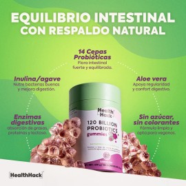 120 Billones Probioticos En Gomitas 180 Gummies Para 3 Meses