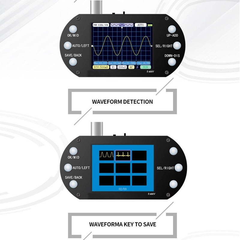 Digital Oscilloscope 2.5MHz Sampling 2.4in TFT Display 320x240 Resolution Signal