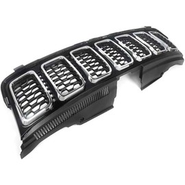 Grand Cherokee Front Bumper Grille, Upper Grill W/Chrome Trim Replacement For 2017 2018 2019 2020 J-e-e-p Grand Che-ro-kee # 68258419AC