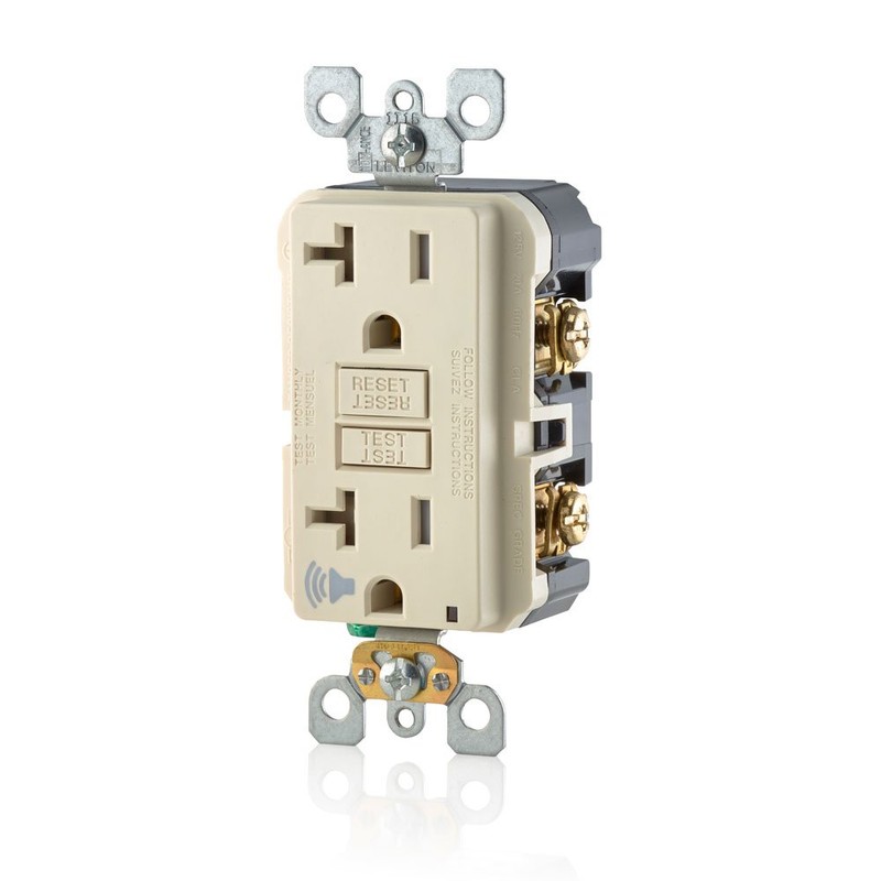 Leviton GFTA2-T SmartlockPro Self-Test Slim GFCI with Audible Trip Alert,