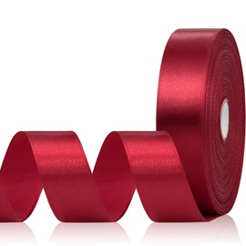 Aoropo Wine Red Satin Ribbon 1 Inch, 60 Yards Wine Red Ribbon for Hair, Crafts, Graduation Wreaths, Flower Bouquet, Gift Wrapping, Invitation Cards, Festival Decor