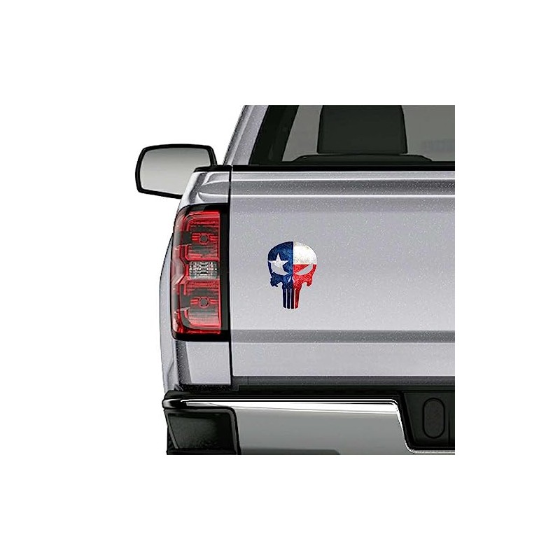 Texas Flag Skull Punisher Sticker USA Lone Star State Decal