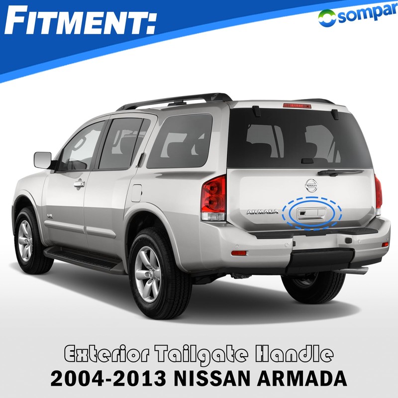 Osompar Rear Tailgate Exterior Door Handle Compatible with 2004-2015 Nissan