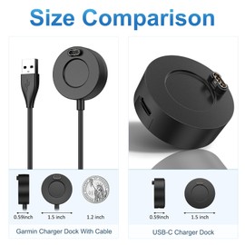 Only Charger Dock for Garmin Vivoactive 5/3/4/4S/Fenix 7/7S/7X/6/6S/6X Pro/5/5S/5X Plus/Forerunner 45/55/245/745/945/Venu 2/2 Plus/Sq/Instinct/Epix 2, Charging Station (Black)