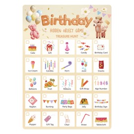 Gosknor 30pcs Scavenger Hunt Cards for Kids, Double Sided Rectangle Scavenger Hunt Games Educational Toddler Scavenger Hunt Cards for Toddlers Outdoor Indoor Activities (Birthday Party)