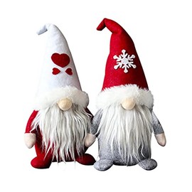 QYCX 2 Pcs Christmas Gnome Decorations Christmas Faceless Doll Decorations Swedish Nisse Scandinavian Plush Christmas Gnome Elf Ornaments Xmas Gnome for Birthday Home Office Christmas Xmas Gifts