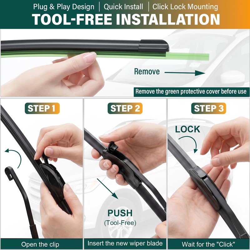KVQ 22"+20" Windshield Wiper Blades Replacement for Toyota Tacoma 2016-2023