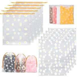 Pack of 10 Reusable Zip Bags for Travel Bag, Luggage, Frosted Bag, Waterproof Drawstring Shoe Bag, Ziplock Bags for Clothes, Shoes, Cosmetics, Home, Outdoor, Space-Saving