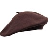 Women's Quality Beret Hat Wool French Beret (Dark Brown)