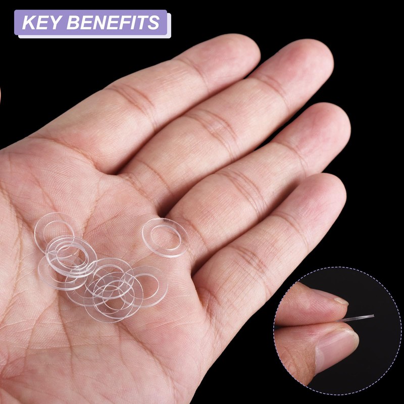 PATIKIL Nylon Flat Washers 8mm ID, 13mm OD, 0.8mm Thick