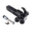 TOPTOW 64181L Trailer Receiver Hitch Triple Ball Mount with Hook,