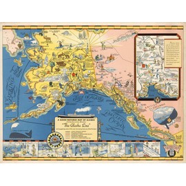 Historic Map : A Good-Natured map of Alaska, 1934 - Vintage Wall Art - 44in x 34in