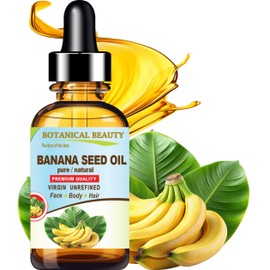 Botanical Beauty BANANA SEED OIL 100% Natural Pure Virgin Unrefined Cold Pressed Carrier Oil for Face, Skin, Hair, Lip, Nails for Dry, Sensitive, Normal Skin 4 Fl Oz 120 ml