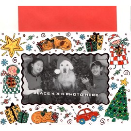 Paper Magic Group Pet Pets Tabby Cat Puppy Dog Christmas Photo Holder Greeting Cards -  Set of 8