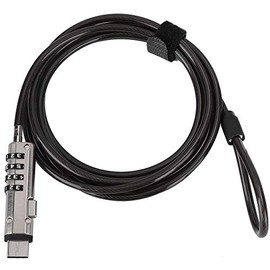EBTOOLS - Bloqueo de cable de seguridad para computadora, 4 contraseñas digitales, bloqueo de cable antirrobo, para portátil/otros dispositivos