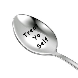 Parks and Recs Spoon Funny Coffee Spoon Treat Yo Self Foodie Gift for Fans (Treat Yo Self Spoon CA)