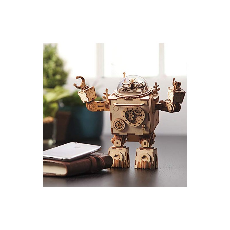 ROKR Orpheus The Robot Music Box Wooden 3D Music Box