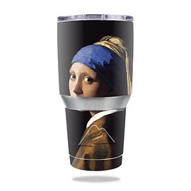 MightySkins Skin Compatible with Ozark Trail 30 oz Tumbler - Girl with Pearl Earring | Protective, Durable, and Unique Vinyl wrap Cover | Easy to Apply, Remove, and Change Styles | Made in The USA