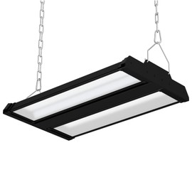 LED Linear High Bay Light 1-Pack, 150W 20250LM 0-10V Dimmable 5000K Daylight, Adjustable Black Tilt Hanging LED High Bay Shop Lighting Fixtures for Garage Warehouse Workshop