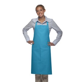 Averill's Sharper Uniforms Butcher Apron with Pencil Divide One Patch pocket (Set of 6) Turquoise