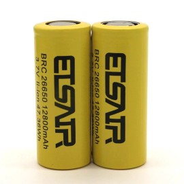 ETSAIR 2pcs ETSAIR 26650 Battery 12800mAh 3.7V Li-ion Rechargeable Cell For LED Torch