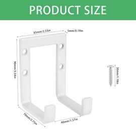SiGuLiKeJi 4 Pcs Garage Hooks for Hanging Heavy Duty Hooks, Garage Storage Hooks, Shed Hooks, Double Arm Garden Tool Storage Organiser Ladder Brackets Wall Mounted for Garage Tool Bulky Items(White)