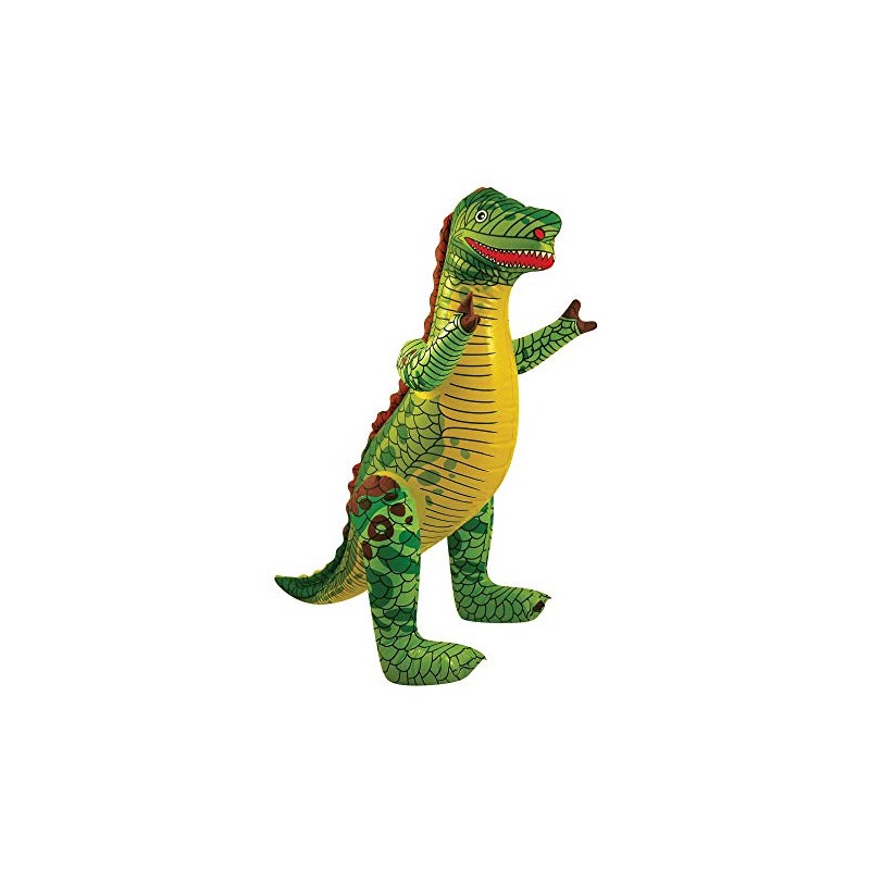 Inflatable Dinosaur 76 cm - Red, Green, Yellow, Pack of