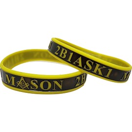 Mason 2-Tone Color Silicone Bracelet [Pack of 4 - Gold - 8"] - ID#10682