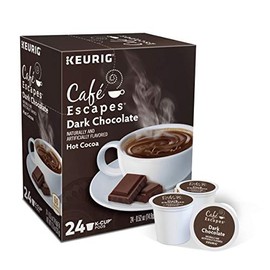 Cafe Escapes, Dark Chocolate Hot Cocoa, Single-Serve Keurig K-Cup Pods, 72 Count (3 Boxes of 24 Pods)