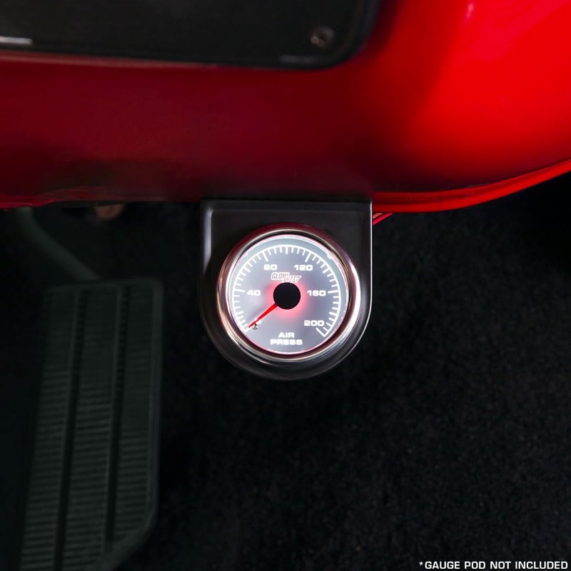 GlowShift 200 PSI Mechanical Air Pressure Gauge - White Dial