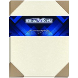 100 Soft White Parchment 60# Text (=24# Bond) Paper Sheets - 8 X 10 Inches Frame and Photo Size Size - 60 Pound is Not Card Weight - Vintage Colored Old Parchment Semblance