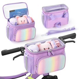 Cestino da bicicletta per bambini, borsa da manubrio per telaio, adatto per scooter, tricicicli e biciclette. Cestino in tessuto carino e compatto, adatto per ragazzi e ragazze.