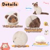 unsnurnoch 10" Realistic Siamese Cat Plush Toy, Soft Stuffed Siamese
