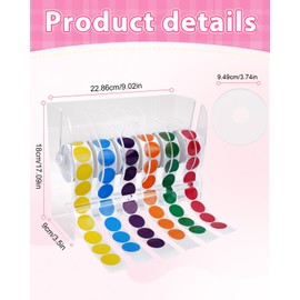 UCEC Acrylic Sticker Holder, Adjustable Label Dispenser 6 Disks, Dispenser for Rolls of Sticker Labels for Small Hand Workers, Offices and Homes