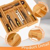 BAMEOS Bamboo Expandable Drawer Organizer, 5-7 Slots Kitchen Drawer Organizer,
