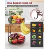 Sakugi Fruit Basket for Kitchen Counter - 2-Tier Large Capacity