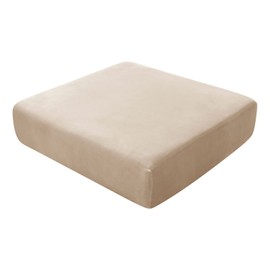 BXFUL Sofa Seat Cushion Covers, Sofa Cushion Slipcovers Stretch Velvet, Couch Cushion Covers Replacement for Individual Cushion with Elastic Fabric (Large 1-Seater,Khaki)
