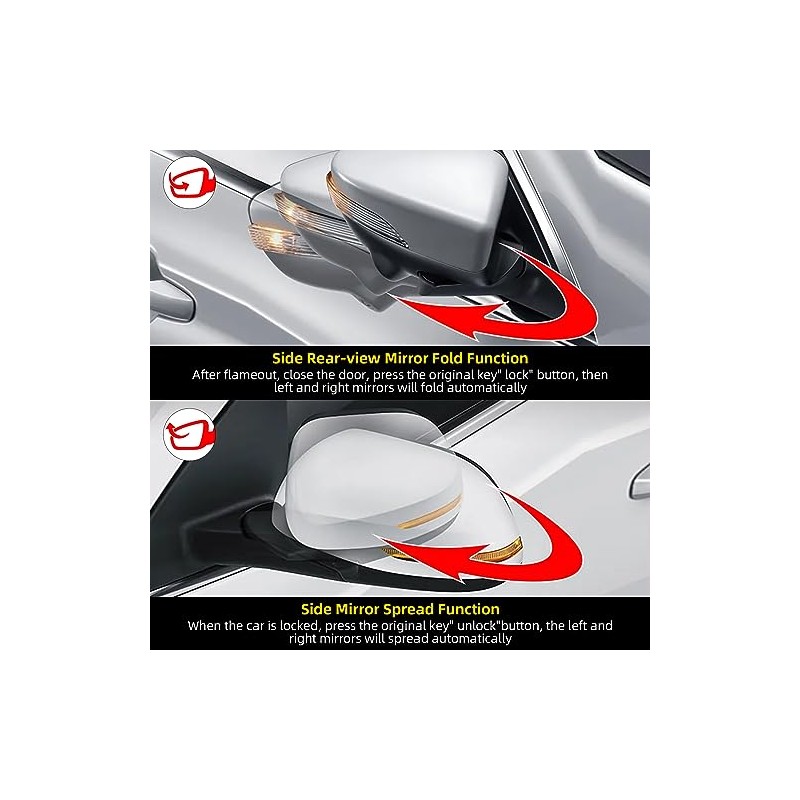For Lexus GX460 2020-2024 Auto Power Folding Side Mirrors Kit,