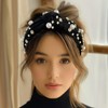 Bowbear Trendy Top Knotted Wide Headbands, Elegant Black