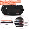 LEXICANMHS Anti-Theft Flat Bum Bag, black, money belt