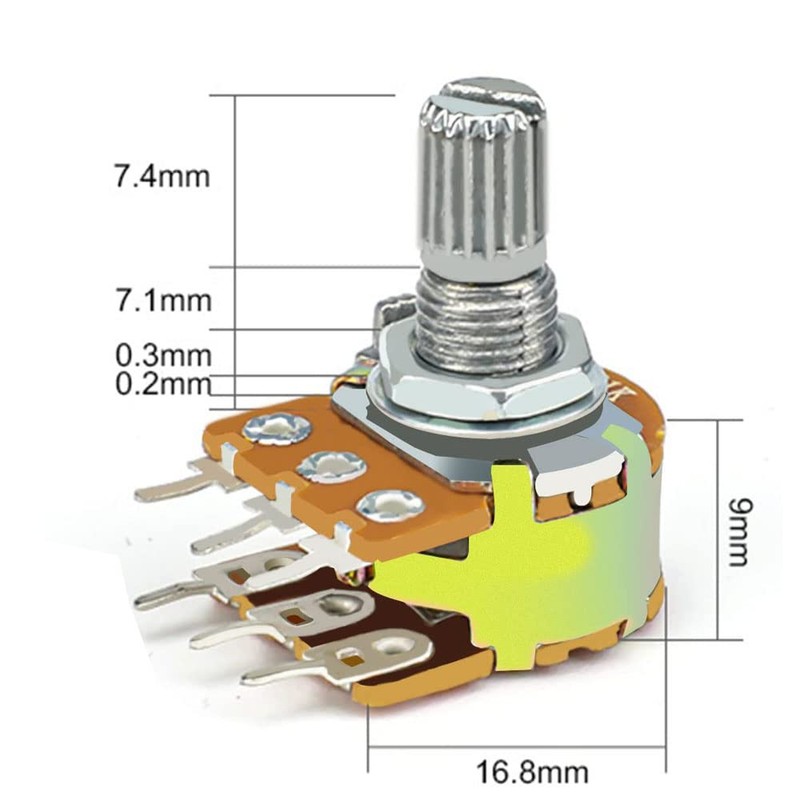 RUNCCI-YUN 20pcs Potentiometer Kit, Linear Potentiometer (B5K B10K B20K B50K