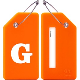 Gostwo - Paquete de 2 etiquetas de silicona para equipaje, bolsa escolar, maleta, instrumento, color naranja (G)