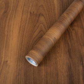 Abyssaly Wood Contact Paper, Brown Wood Peel and Stick Wallpaper for Cabinets, Self Adhesive Waterproof Wall Paper for Furniture Countertops Drawer Shelf Liner 11.8" X 197"