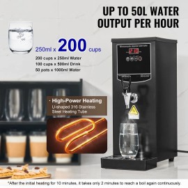 Commercial 1500W Electric Water Boiler Fast Heating 50 with 316 Stainless Steel Heating Tube Hot Water Dispenser for DrinksCapacity: 10 L