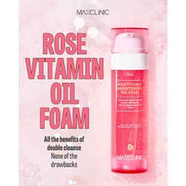 [K-Beauty] Rose Vitamin Oil to Foam - All-in-One Korean Face Wash OilBased Foaming Facial Cleanser - Pore Minimizing & Blackhead Remover - Makeup Deep Cleansing Oil for All Skin Types (3.88 fl oz)