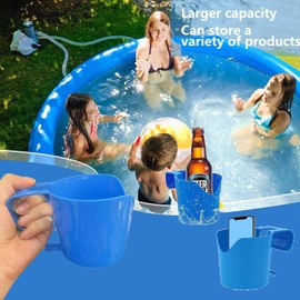 WISIRENT Pool Drink Holder, 3 Pieces, Pool Accessories, Pool Cup Holder, Multifunctional Pool Accessories, Blue Plastic Drink Holder for the Pool for Drinks, Mobile Phones, Keys, Wallets