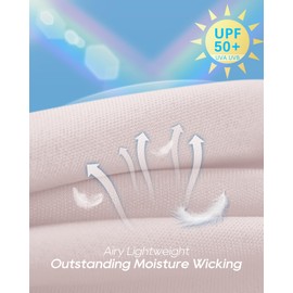 G4Free Athletic Long Sleeve Tops for Women Rash Guard UV Protection Skin-Friendly Workout Tshirts UPF 50+ Fast Dry Sun Shirts(Smoky Blush,XS)