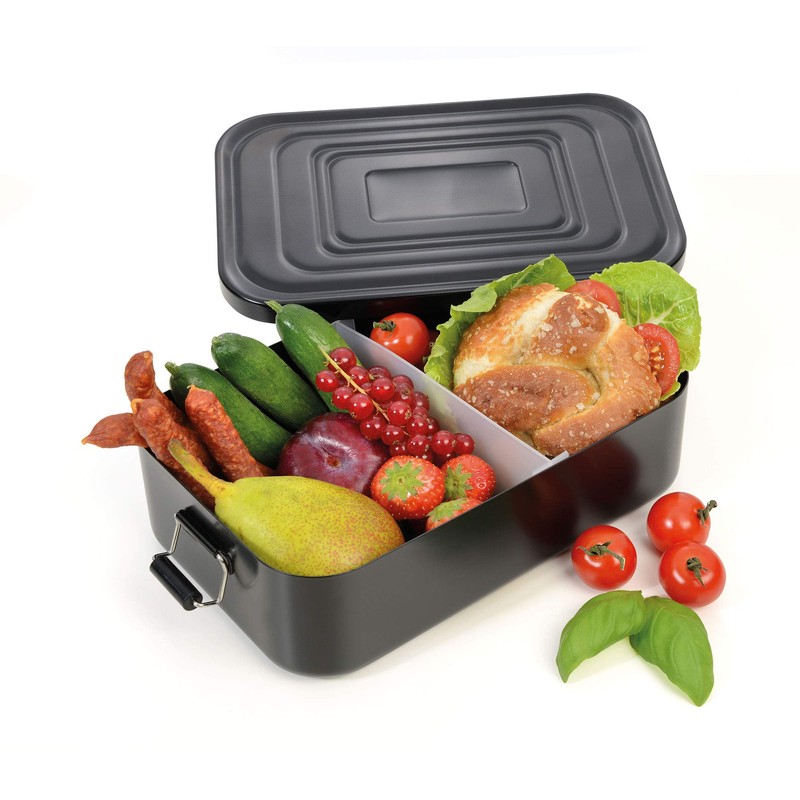 Troika Unisex - Adult Lunch Box, Black, Lunch Box XL